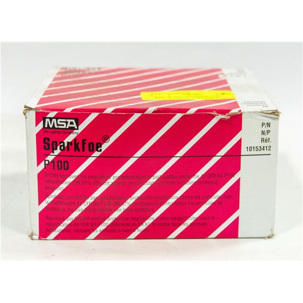 BOX OF MSA SPARKFOE P100 REPLACEMENT CARTRIDGES