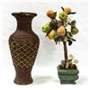 Image 1 : ESTATE WICKER VASE + FAUX POTTED PLANT