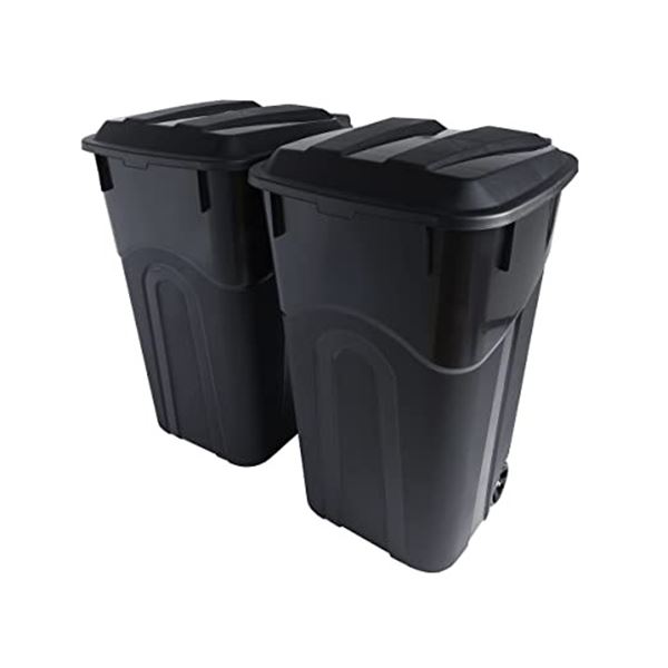 NEW SET OF 2 UNITED SOLUTIONS WHEELED GARBAGE BINS