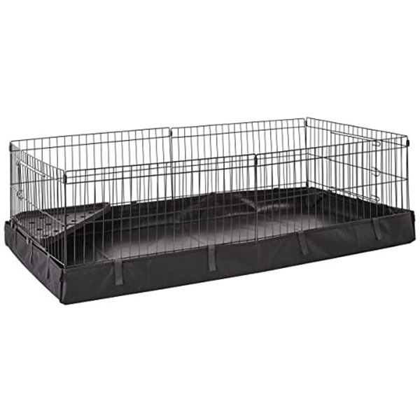 NEW AMAZON BASICS CANVAS BOTTOM PET CAGE, BLACK