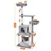 Image 2 : NEW CATINSIDER 66.9" MULTI-LEVEL CAT TREE WITH BED