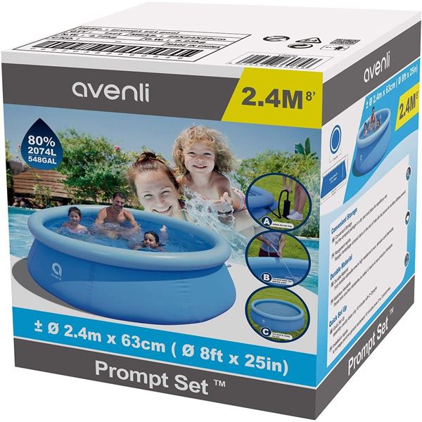 NEW JLEISURE AVENLI 8FT X 25  HIGH INFLATABLE POOL