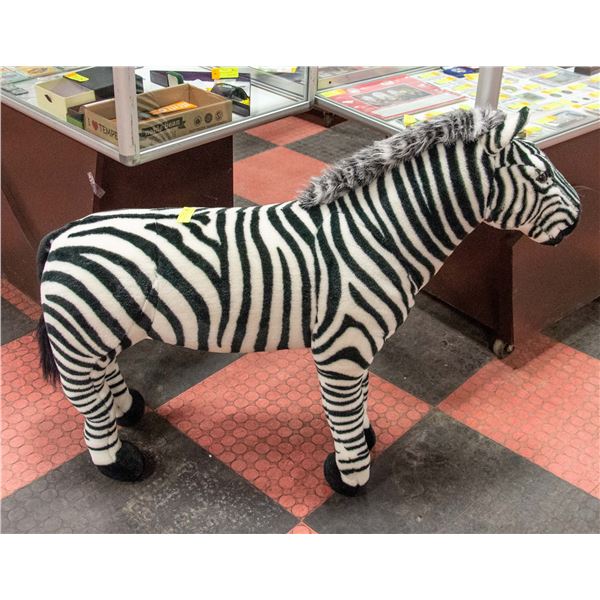 3FT TALL STUFFED ZEBRA-ESTATE