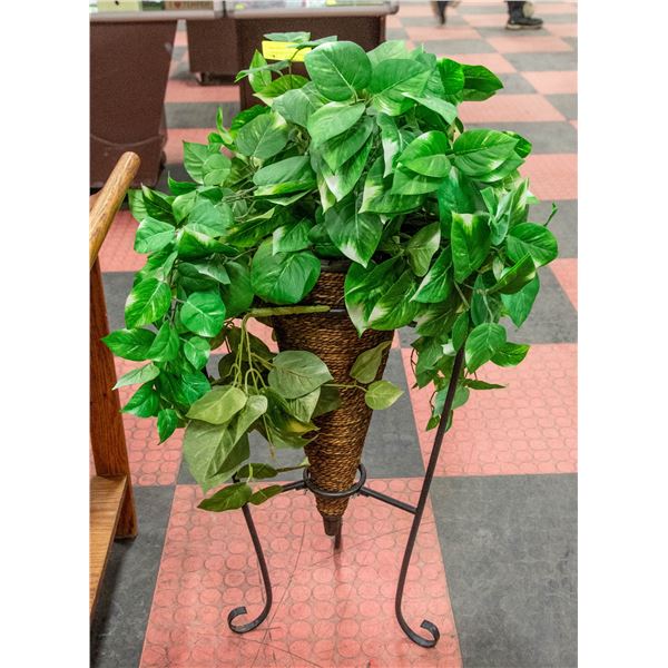 FAUX POTTED PLANT ON STAND