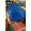 Image 1 : NEW ASSEMBLED BLUE VELVET STYLE ARM CHAIR