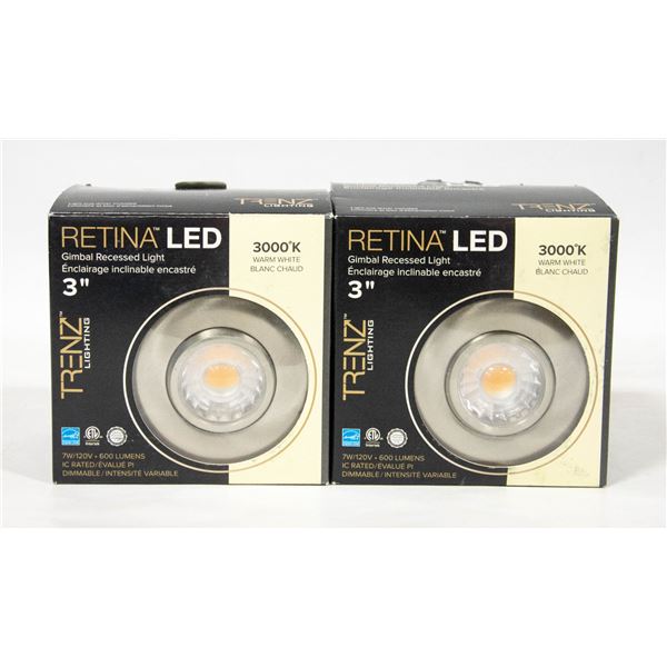 2 X 3' LED GIMBAL RECESSED LIGHTS 3000K