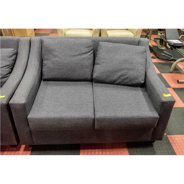 GREY LOVE SEAT APPROX L-55"