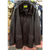 Image 1 : MENS LEATHER CAR COAT. DETACHABLE FUR COLLAR. XL