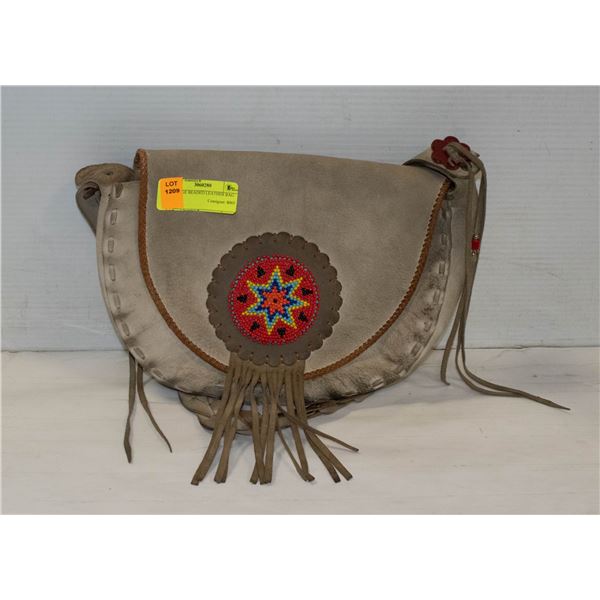 VINTAGE BEADED LEATHER BAG