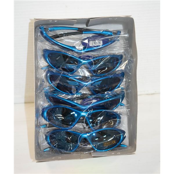 6 PAIRS SKY BLUE SPORT SUNGLASSES