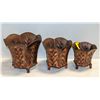 Image 1 : LOT OF THREE COPPER STYLE NESTING PLANTERS