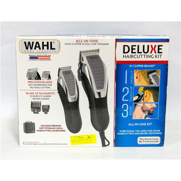 WAHL DELUXE HAIRCUTTING KIT W/ HAIR CLIPPER,