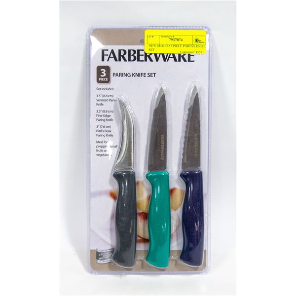 NEW SEALED FARBERWARE 3 PIECE PARING KNIFE SET