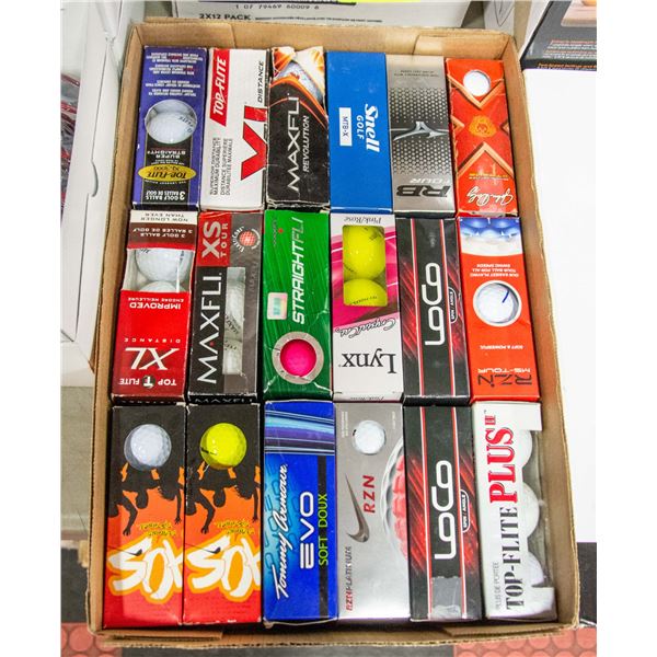 ASSORTED 1ST GRADE GOLF BALLS 18 X 3 PACKS