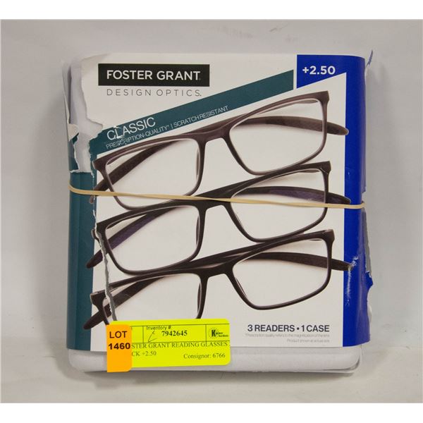 FOSTER GRANT READING GLASSES 2 PACK +2.50