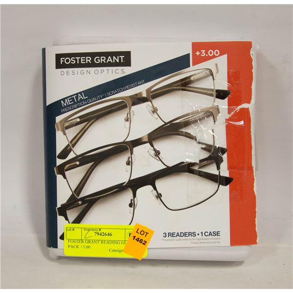 FOSTER GRANT READING GLASSES 2 PACK +3.00