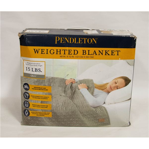 PENDLETON 15 LBS WEIGHTED BLANKET, 72 X 48