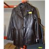 Image 1 : LADIES SMALL DARK BROWN LEATHER COAT. DETACHABLE