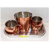 MOSCOW MULE COPPER CUPS AND ICE BUCKET