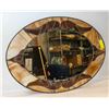 OVAL FAUX STAINED GLASS MIRROR 27" X 19"