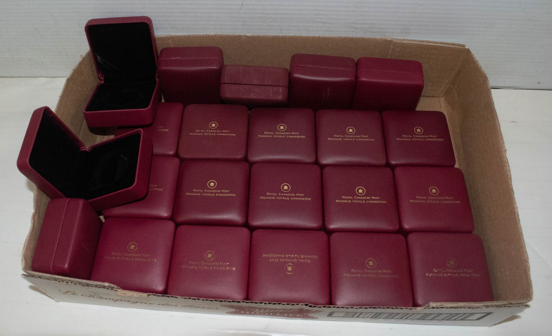 22 ROYAL CANADIAN MINT COIN BOXES BURGUNDY