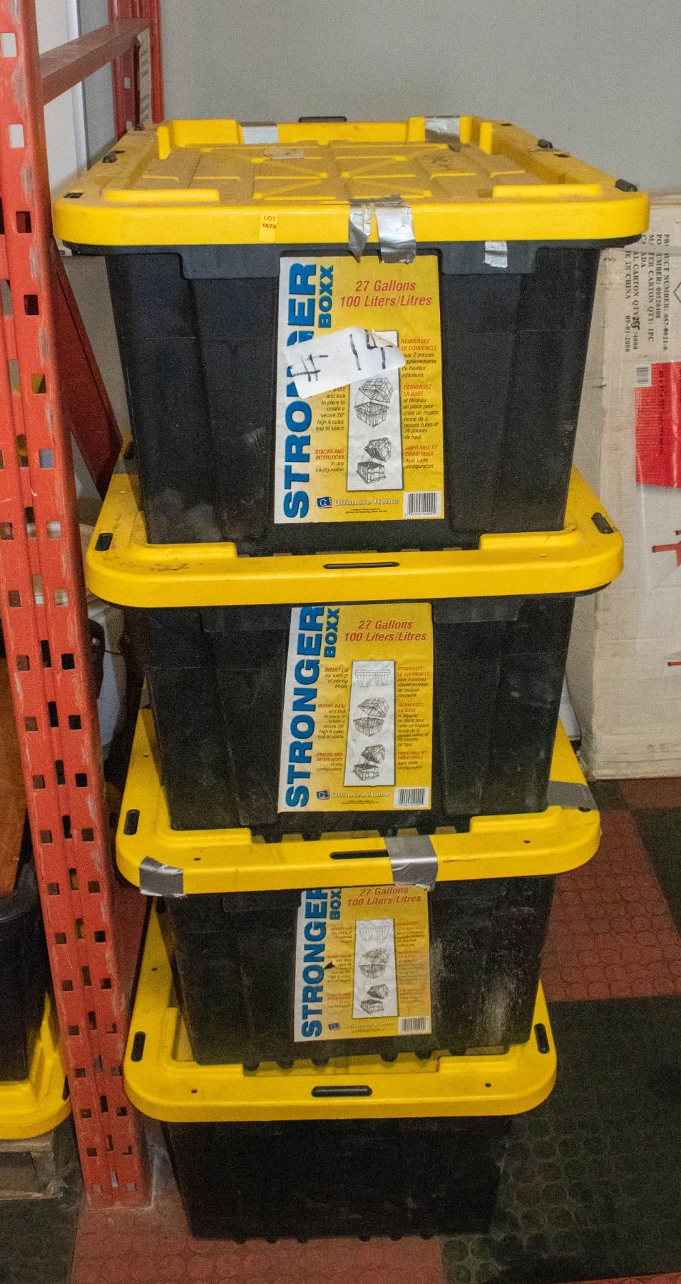 4 PLASTIC TOTES HEAVY DUTY 100L/27 GALLONS EACH