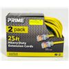 Image 1 : PRIME 25 FT HEAVY DUTY EXTENSION CORDS 2 PACK