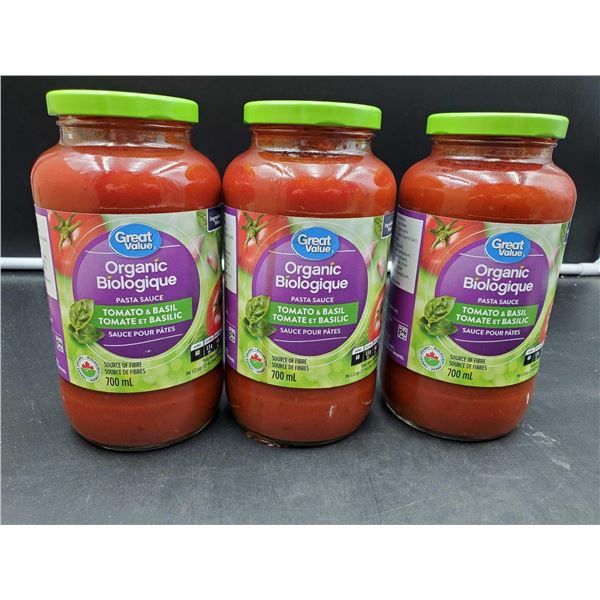 Great Value Organic Tomato & Basil Pasta Sauce (3 x 700ml)