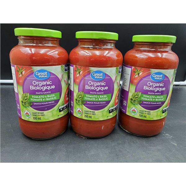 Great Value Organic Tomato & Basil Pasta Sauce (3 x 700ml)