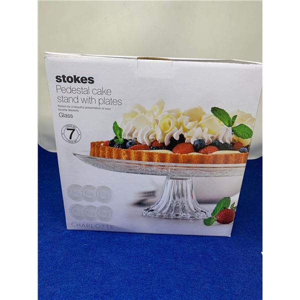 Stokes Pedestal Cake Stand with Plates-Glass (7pc)