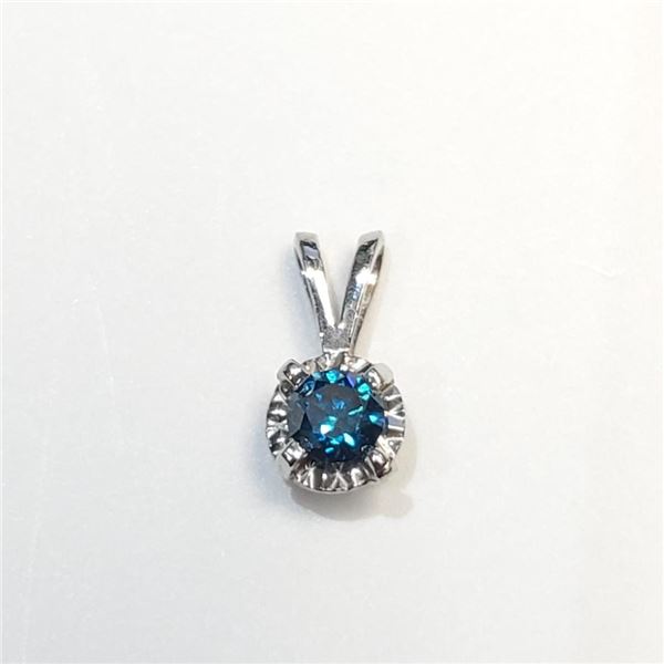 14K White Gold Blue Diamonds(0.19ct) Pendant (~Size 0) (~length 0 inches), Suggested Retail Value $1