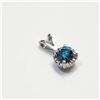 Image 3 : 14K White Gold Blue Diamonds(0.19ct) Pendant (~Size 0) (~length 0 inches), Suggested Retail Value $1