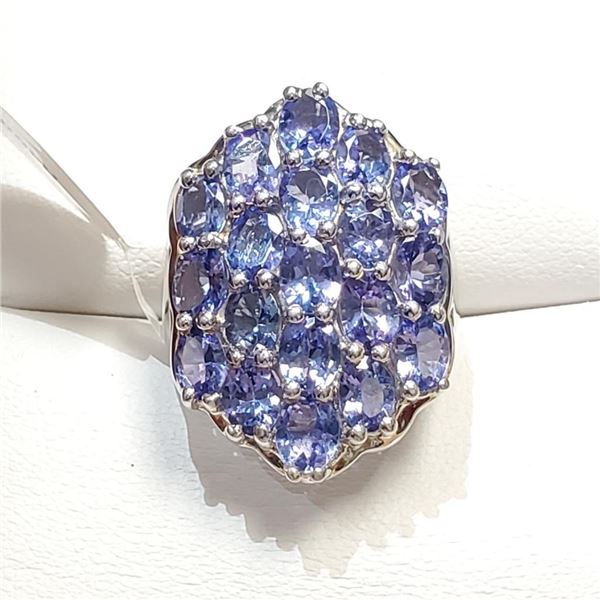 Silver Tanzanite(11.4ct) Ring (~Size 0) (~length 0 inches) (~weight 10g), Suggested Retail Value $80