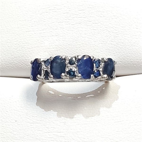 Silver Sapphires(1.38ct) Ring (~Size 0) (~length 0 inches) (~weight 4.1g), Suggested Retail Value $3