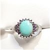 Image 1 : Silver Turquoise Ring (~Size 0) (~length 0 inches), Suggested Retail Value $200