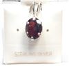 Image 1 : Silver Garnet Pendant (~Size 0) (~length 0 inches), Suggested Retail Value $60