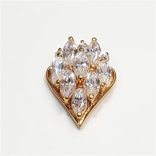 Silver Cubic Zirconia Pendant (~Size 0) (~length 0 inches), Suggested Retail Value $60