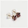 Image 2 : 10K Yellow Gold Garnet Earrings (~Size 0) (~length 0 inches), Suggested Retail Value $160
