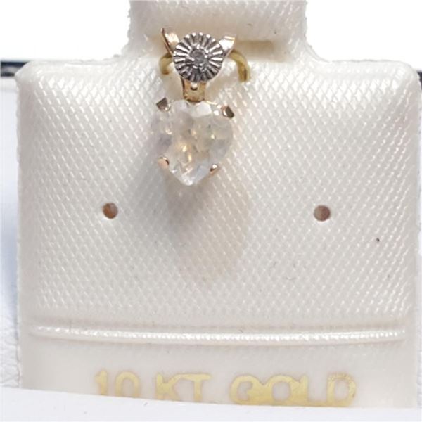 Silver Moonstone & Diamond Pendant (~Size 0) (~length 0 inches), Suggested Retail Value $160