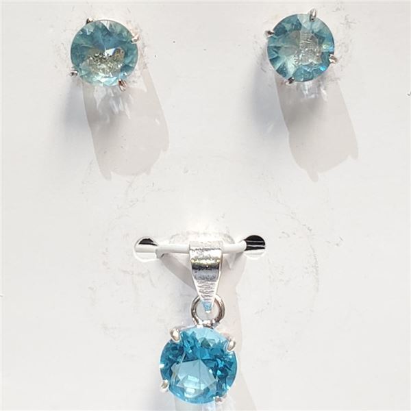 Silver Pendant & Earrings Set (~Size 0) (~length 0 inches), Suggested Retail Value $140