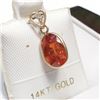Image 1 : 14K Yellow Gold Garnet(1.75ct) Diamond(0.01ct) Pendant (~Size 0) (~length 0 inches), Suggested Retai