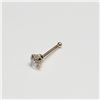 Image 2 : 14K Yellow Gold Cubic Zirconia(0.1ct) Nose Pin (~Size 0) (~length 0 inches), Suggested Retail Value 