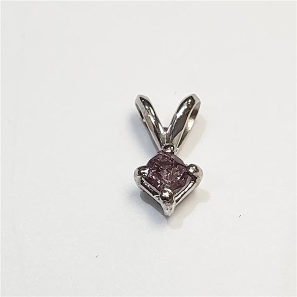 14K White Gold Fancy Color Diamond(0.08ct) Pendant (~Size 0) (~length 0 inches), Suggested Retail Va
