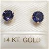 Image 1 : 14K Yellow Gold Iolite Earrings (~Size 0) (~length 0 inches), Suggested Retail Value $120