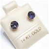 Image 2 : 14K Yellow Gold Iolite Earrings (~Size 0) (~length 0 inches), Suggested Retail Value $120