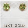 Image 1 : 14K Yellow Gold Peridot(0.75ct) Earrings (~Size 0) (~length 0 inches), Suggested Retail Value $240