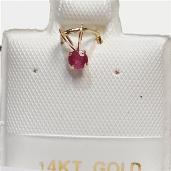 14K Yellow Gold Ruby Pendant (~Size 0) (~length 0 inches), Suggested Retail Value $80