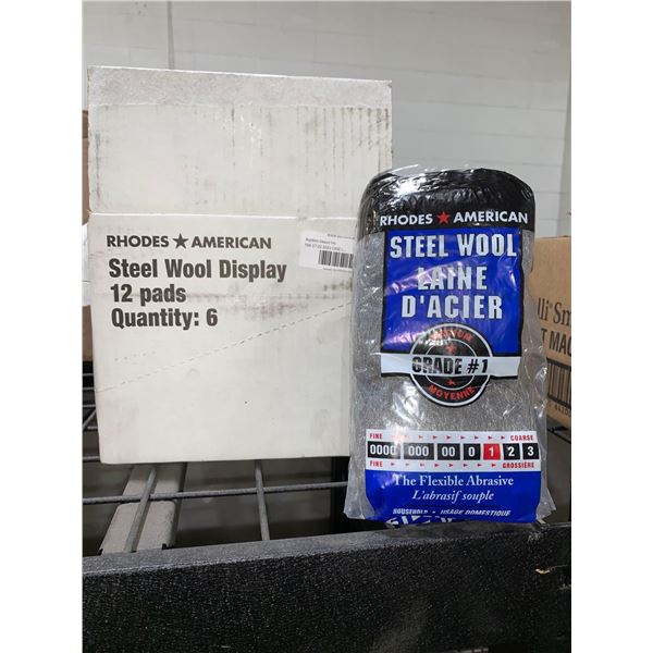 CASE LOT Flexible abrasive steel wool 6 x 12 pads