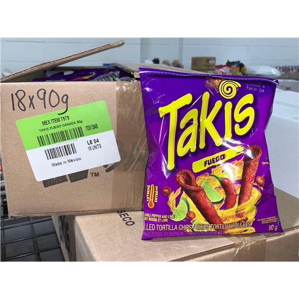 CASE LOT Takis fuego 18 x 90g