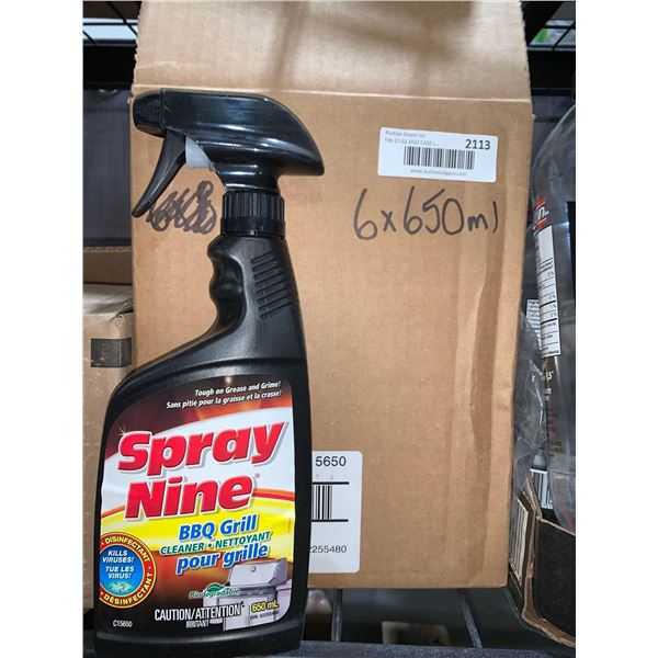 CASE LOT Spray nine BBQ grill cleaner 6 x 650ml